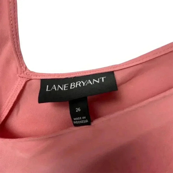 Lane Bryant Women's Size 26 Pink Sleeveless V-Neck Tank Top Casual - Picture 4 of 7